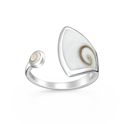 Sterling Silver & Shiva Shell Adjustable Ring