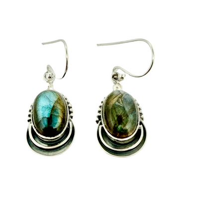 Sterling Silver Labradorite Dangly Earrings