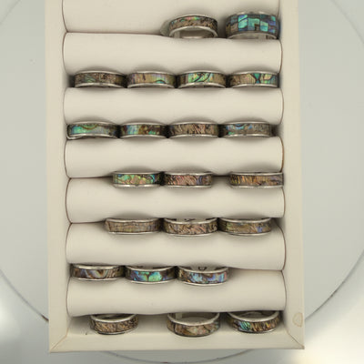 Pāua Shell Stainless Steel Ring Bundle | 22 Rings | $50