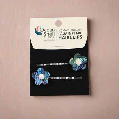 HAIR CLIP - 2 PACK PAUA FLOWER
