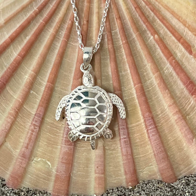 Sterling Silver Moveable Turtle Pendant
