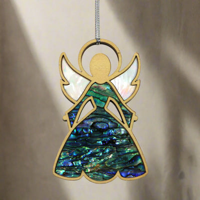 LARGE ANGEL DECORATION - PAUA SHELL