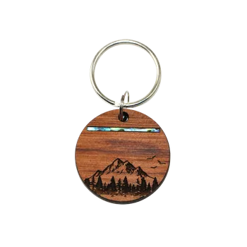 NZ Rimu & Paua Mountain Range Key Ring