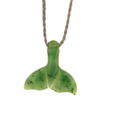 New Zealand Greenstone Whales Tail Pendant
