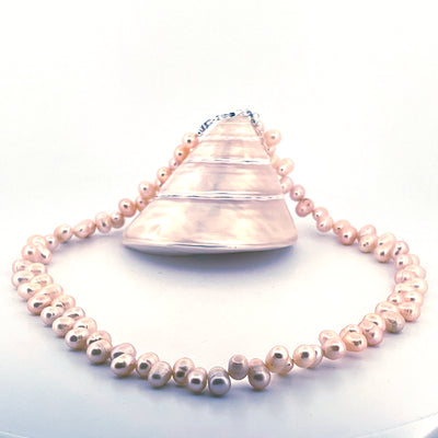 Genuine Peach Freshwater Pearl Necklace