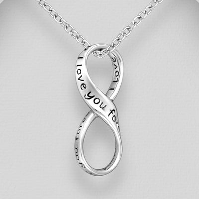 Sterling Silver "I Love You Forever" Infinity Pendant