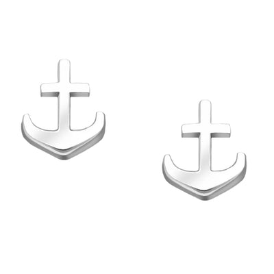 Sterling Silver Anchor Stud Earrings