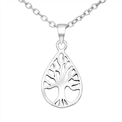 Sterling Silver Tear Drop Tree of Life Penant