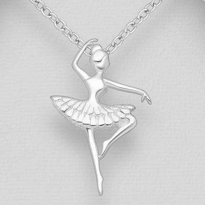 Sterling  Silver Ballet Dancer Pendant
