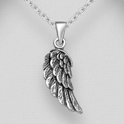 Sterling Silver Small Angel Wing Pendant