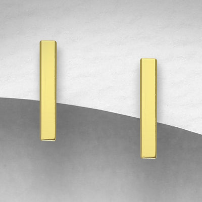Sterling Silver Stud Earrings Plated 1 Micron 18k Yellow Gold