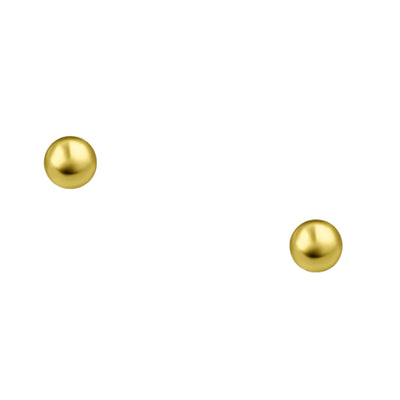 Gold Stud Earrings Plated with 1 Micron 18K Yellow Gold