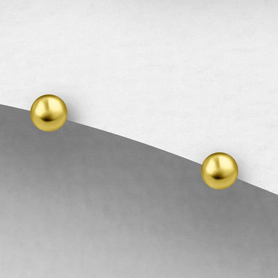Gold Stud Earrings Plated with 1 Micron 18K Yellow Gold