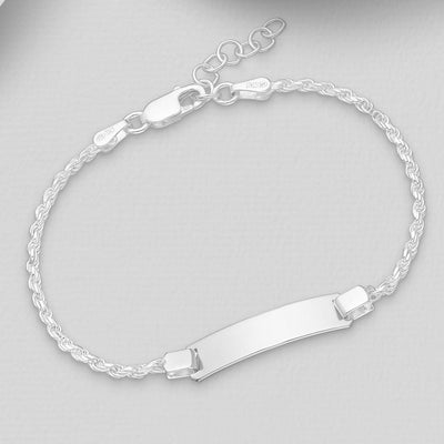 Sterling Silver Engravable Childs Bracelet