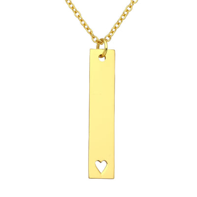 Sterling Silver Engravable Heart Tag Pendant Plated with 1 Micron 18K Yellow Gold