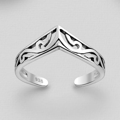 Sterling Silver Celtic Chevron Toe Ring