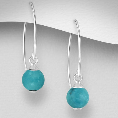 Sterling Silver Turquoise Dangly Earrings