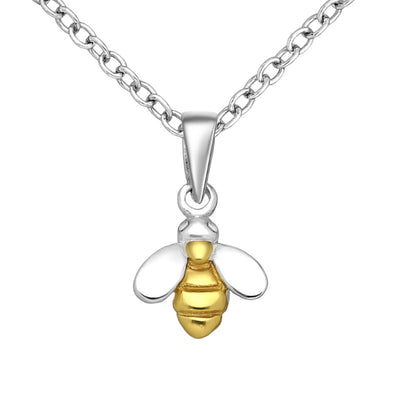 Sterling Silver & 18 Karat Gold Bee Pendant