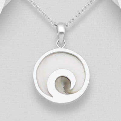 Sterling Silver & Cats Eye Shell Pendant