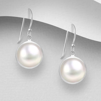 Sterling Silver Dangly Freshwater Pearl Earrings