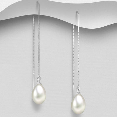 Sterling Silver & Freshwater Pearl Threader Earrings