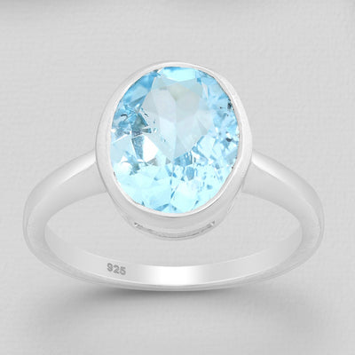 Sterling  Silver Blue Topaz Ring