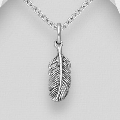 Sterling Silver Small Feather Pendant