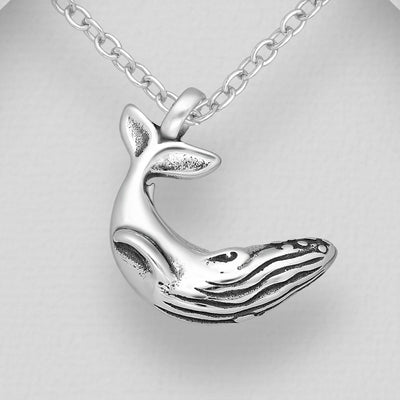Sterling Silver Whale Pendant