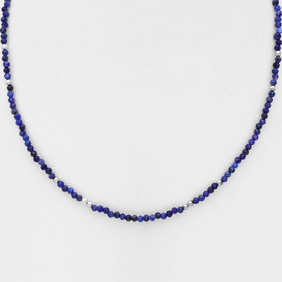 Sterling Silver & Lapis Lazuli Tiny Gemstone Necklace