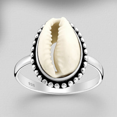 Sterling Silver Cowrie Shell Ring