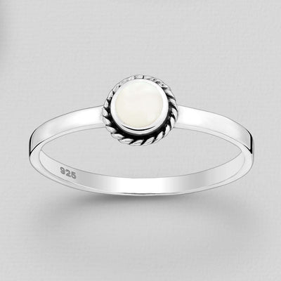 Sterling Silver Mother of Pearl Shell Ring