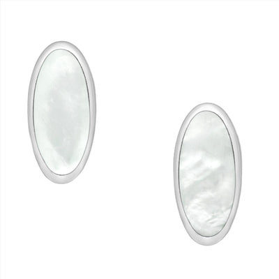 Sterling Silver & Mother of Pearl Shell Stud Earrings