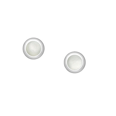 Sterling Silver Mother of Pearl Shell Stud Earrings 5 mm
