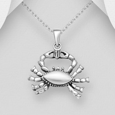 Sterling Silver Crab Pendant