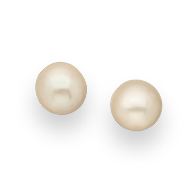 Sterling Silver Freshwater Pearl Studs - Peach