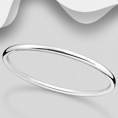 Sterling Silver Hollow Tube Bangle