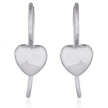 Sterling Silver Dangly Heart Earrings
