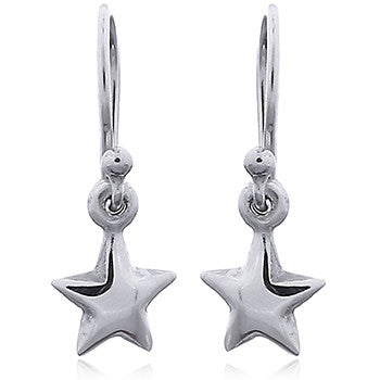 Sterling Silver Star Dangly Earrings