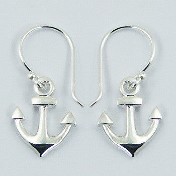 Sterling Silver Anchor Dangly Earrings