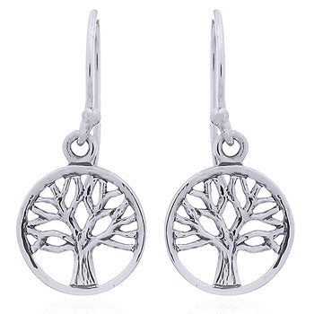 Sterling Silver Tree of Life Dangly Earrings
