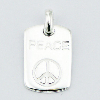 Sterling Silver Peace Tag Pendant
