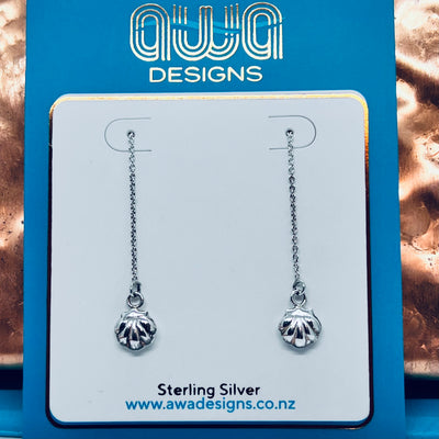 Sterling Silver Shell Threader Earrings