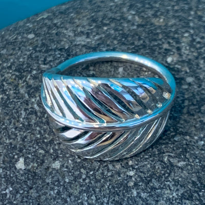 Sterling Silver Chunky Feather Ring