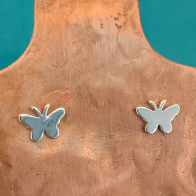Sterling Silver Butterfly Stud Earrings-