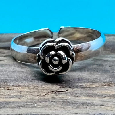 Sterling Silver Rose Flower Toe Ring
