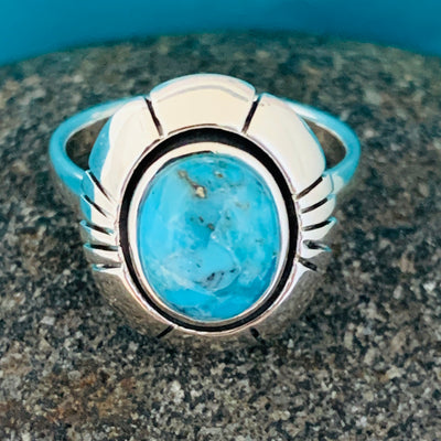 Sterling Silver Oval Turquoise Ring