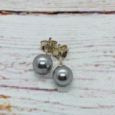 Sterling Silver Freshwater Pearl Studs - Silver
