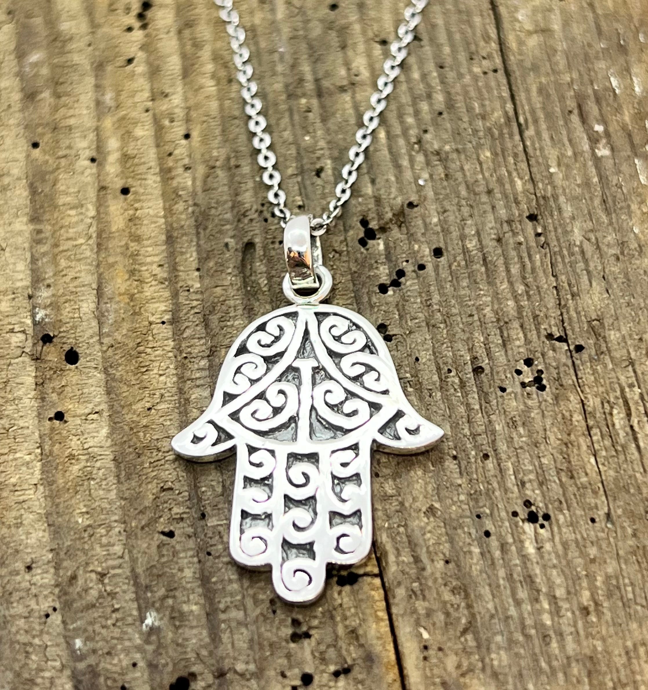 Sterling Silver Hand of Fatima Pendant Awa Designs Ltd