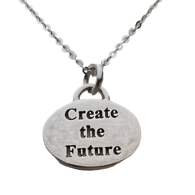 Sterling Silver 'Create Your Future' Tag Pendant