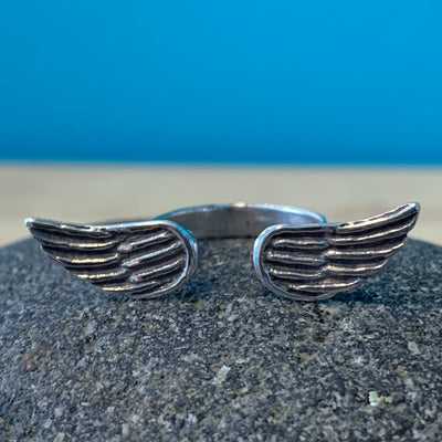 STERLING SILVER ANGEL WING RING